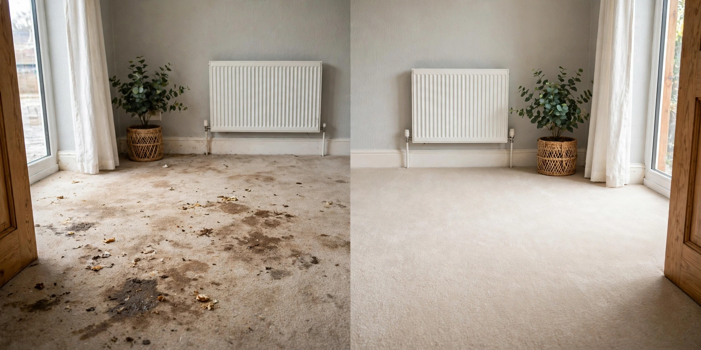 Carpet cleaning before after Stoke